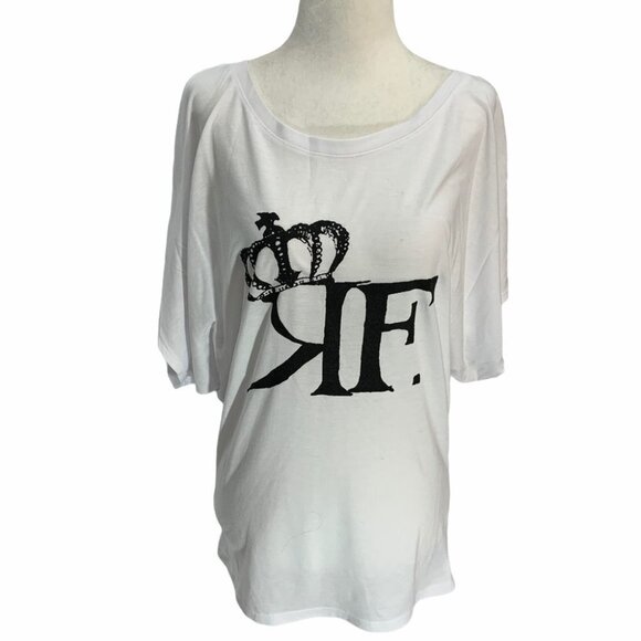𝅺bella🌸oversized Crown Graphic T-Shirt White Size M - Picture 1 of 7